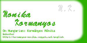 monika kormanyos business card